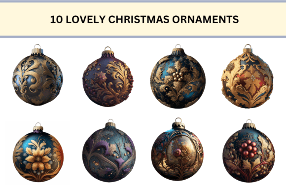 10 Lovely Christmas Ornaments Illustrations