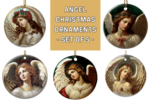 Angel Christmas Ornaments Illustrations for Local Business Branding