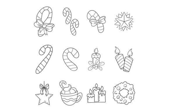 Candy and Christmas Element Collection Illustrations