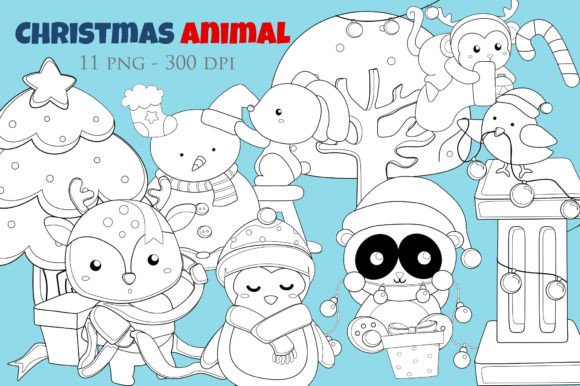 Christmas Animal Holiday Digital Stamp Review