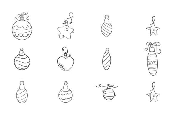 Christmas Ball Icons Decoration for Branding and Packaging