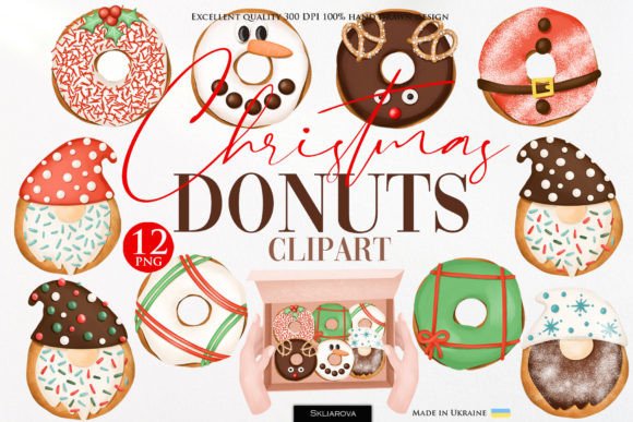 Christmas Donuts Clipart for Blog and Website Design