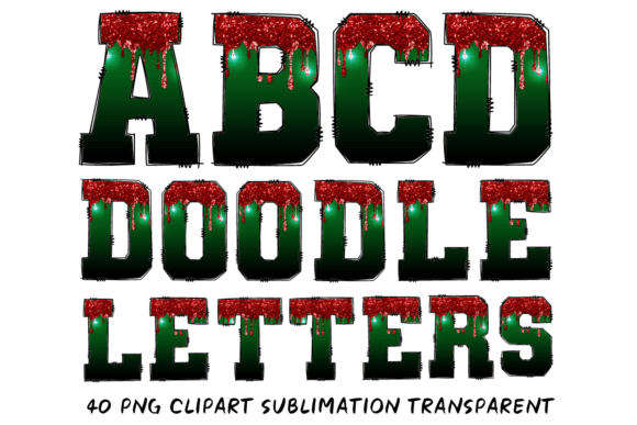 Christmas Dripping Glitter Alphabet 1 Illustrations for Festive Web Design