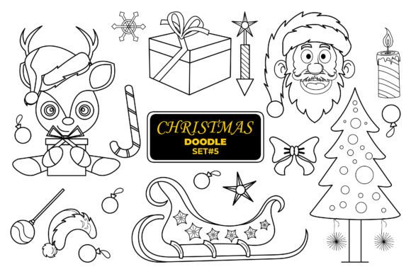 Christmas Hand Drawn Doodle Set for Branding and Packaging