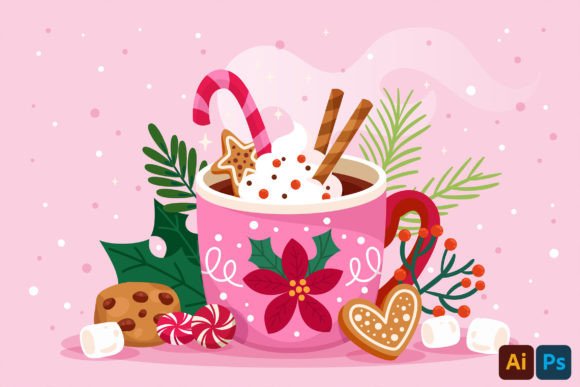Christmas Hot Chocolate Illustrations for Local Branding