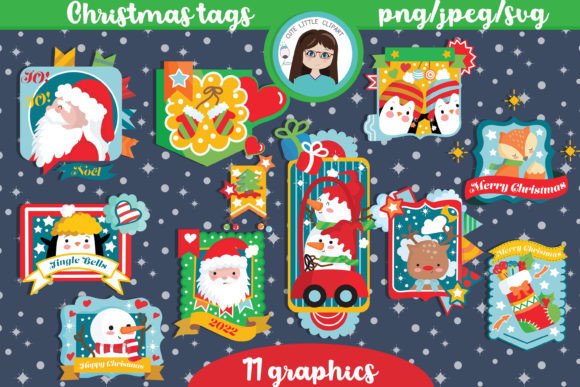 Christmas Tags Graphics Illustrations for Branding and Marketing