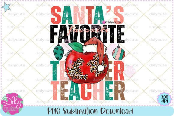 Christmas Teacher Distressed Sublimation Illustrations