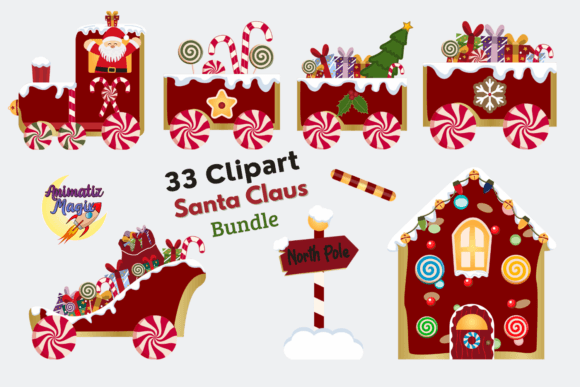 Clipart Christmas Santa Train Bundle Review
