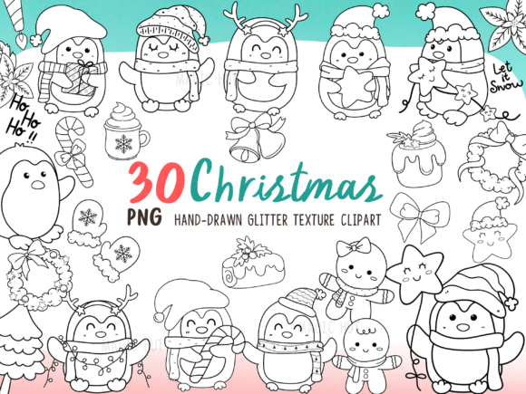 Cute Penguins Christmas Clipart PNG Review