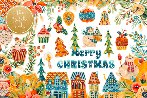 Festive Christmas Street Clipart Set for Modern Illustrations