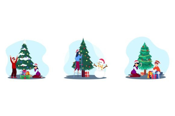 Happy Gift at Christmas Flat Design Review
