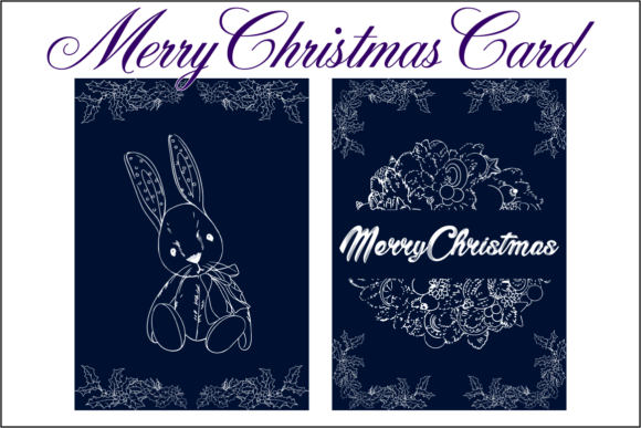 Merry Christmas Clipart Card Hare 1 Illustrations