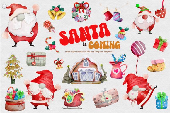 Merry Christmas Clipart Santa Claus for Website and Editorial Use