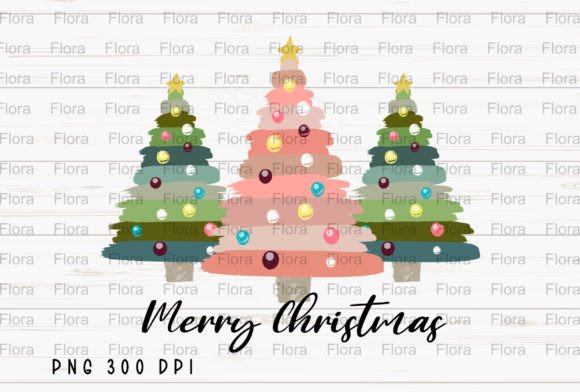 Merry Christmas Pink and Green Trees PNG: A Review for Illustrations