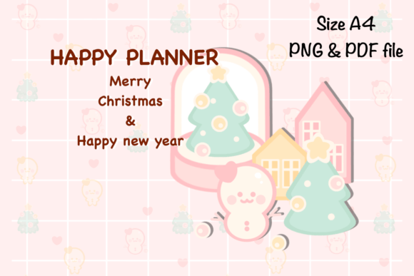 Pastel Christmas Monthly Planner A4: Modern Illustrations for Publishers